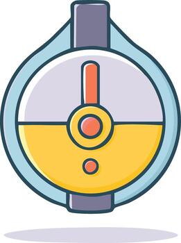 Cartoon level indicator gauge with needle showing value indicator gauge illustration vector