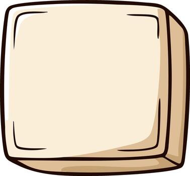 Cartoon block illustration. Isolated object. Box shape with rounded corners. vector