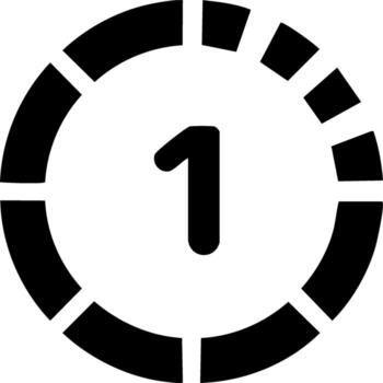 Loading circle with number one indicator completion animation vector