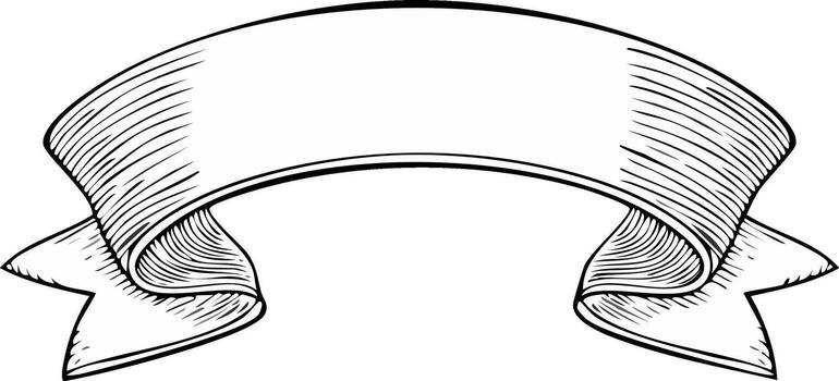 Engraved style banner illustration with scrolling edges and plenty of space for text and messages, perfect design accent vector