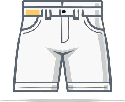 Isolated White Shorts Illustration With Pockets and Belt Loop Ready for Customization vector