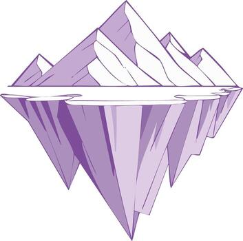 Simple Graphic Illustration of an Iceberg, Floating Ice Mass, Tip of the Iceberg Concept, Hidden Danger, Risk Assessment vector