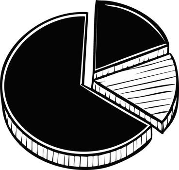 Hand Drawn Style Pie Chart Diagram Segmentation Analysis Illustration vector