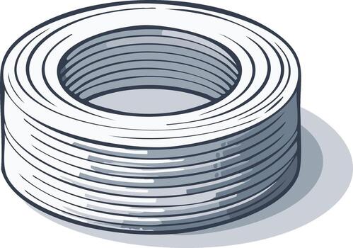 A roll of white paper or material with horizontal lines creating a textured appearance vector