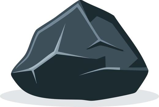 Chunk of Coal Element Black Mineral Clod Stone Shape Symbol Graphic Object Design vector