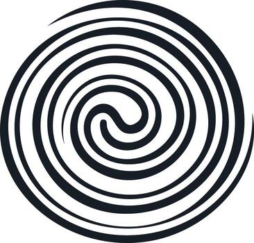 Abstract Black Swirl Design Element on White Background Graphic vector