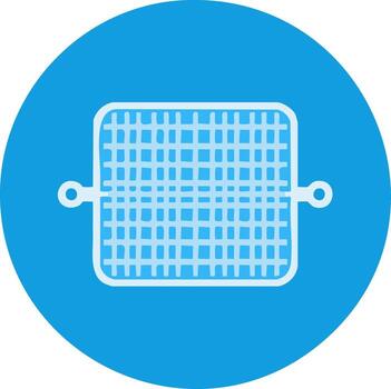 Blue Circle with White Square Weave Pattern, Flat Icon, Graphic Element, and Web Symbol vector