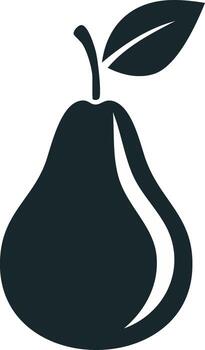 Stylized Pear with Leaf and Stem Graphic for Branding and Creative Projects in Isolated Illustration vector