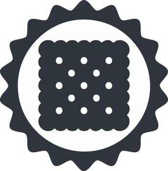 Crisp Cracker Emblem with Serrated Edge and Dot Pattern vector