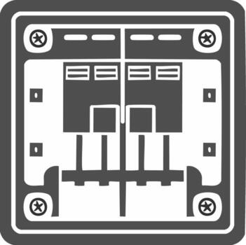 Monochrome icon of an industrial electronic component or processor socket vector