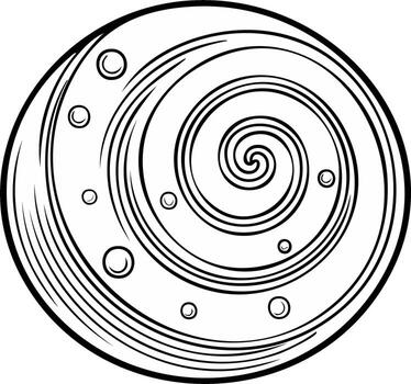 estilizado espiral estampado Dto gráfico circular forma con redondo acentos y concéntrico líneas vector