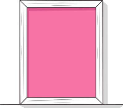 Vibrant Pink Blank Picture Frame Display Minimalist Graphic Design Element Isolated Object vector