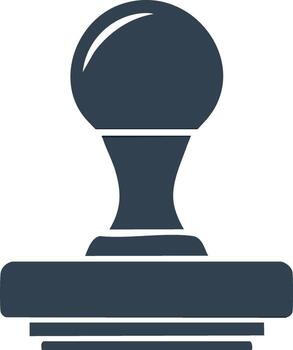 illustration of a rubber stamp with a handle for official documentation vector