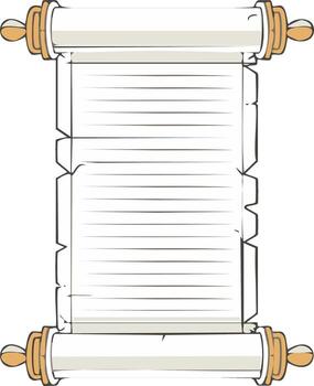 Ancient Parchment Scroll with Lined Paper and Wooden Rollers vector