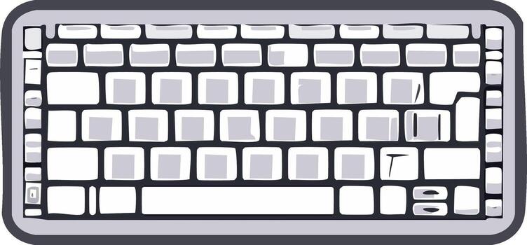 Modern flat design keyboard with blank white keys and grey frame vector