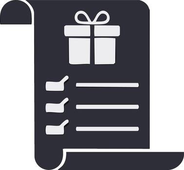 Gift Wish List on Scroll Holiday Planning Present To Do List Preparation Checkbox Design vector