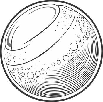 Abstract illustration of a circular shape with curved lines and dotted details vector