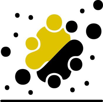 dinámica resumen dorado y negro líquido formas fusionando con flotante esferas moderno gráfico Arte diseño vector