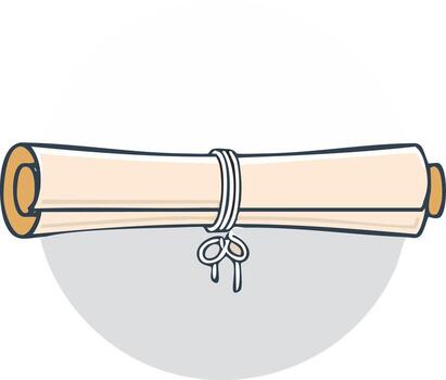 tradicional arrollado Desplazarse atado con cuerda antiguo pergamino documento icono vector