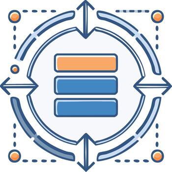 resumen ilustración de flechas y menú con un circular fluir diseño vector