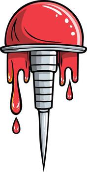 Dripping Red Lollipop Candy with Sharp Pointed Stick vector