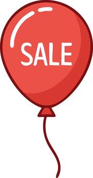 Red balloon with the word SALE in white letters floating with a red string vector