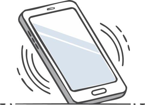 Vibrating Phone Alert Notifying Arrival Cartoon Image Notification vector