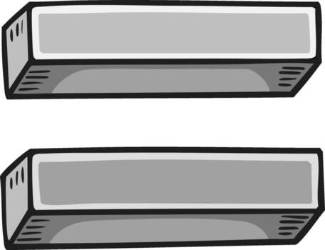 ilustración de dos rectangular objetos con gris y blanco colorante, resumido en negro vector