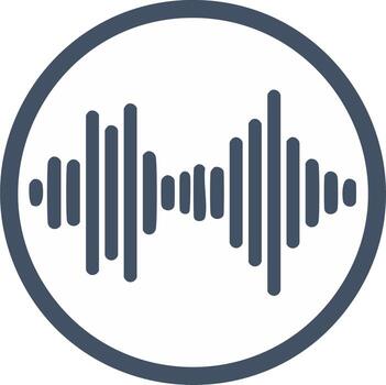 resumen sonido ola ilustración representando audio frecuencia visualización en un circular marco vector