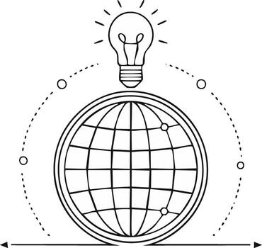global idea conexión bombilla terminado tierra red innovación concepto vector