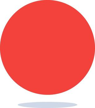 geométrico rojo circulo flotante con sutil sombra sencillo gráfico elemento concepto vector