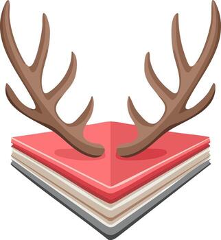 geométrico gráfico diseño de ciervo cornamenta y un apilar de en capas formas, ilustración vector