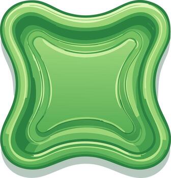 Abstract Green Organic Shape with Layered Flowing Waves and Subtle Shadow vector
