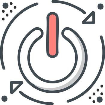 Illustration of a power button symbol with a surrounding circular design vector
