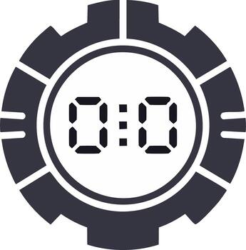 Isolated Digital StopWatch Displaying Zeros Representing Timing and Countdown vector