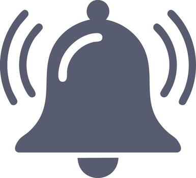 Ringing Bell Icon Symbolizing Notification Alert and Sound Frequency vector