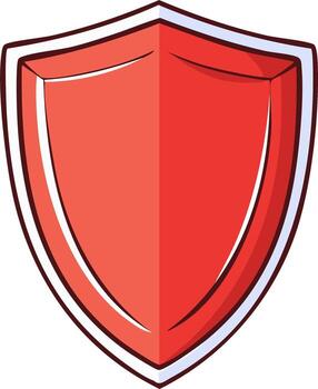 Classic red shield emblem with a simple graphic style and bold outlines vector