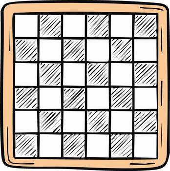 Illustrated chessboard with checkered design in a tan frame for games and strategy vector