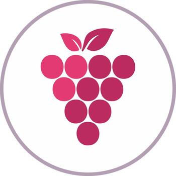 Graphic Grape Cluster Design Berry Bunch Icon Simple Illustration Vineyard Theme Isolated Image vector