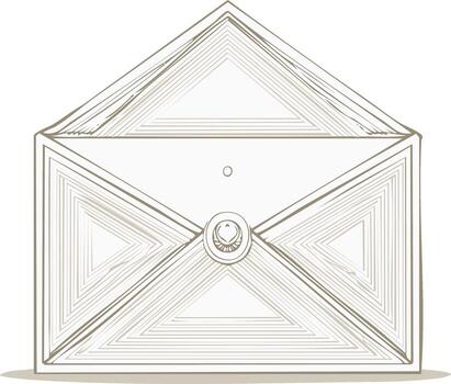 Envelope sketch with geometric pattern, mail and correspondence concept vector