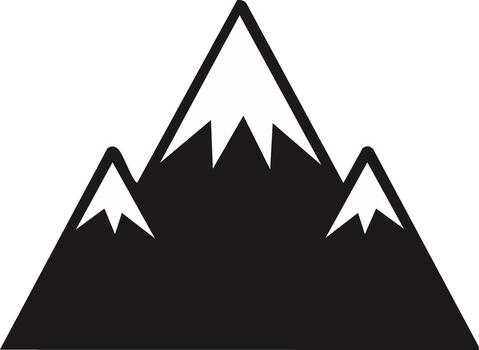 Stylized black and white mountain range with snow capped peaks and sharp jagged edges vector