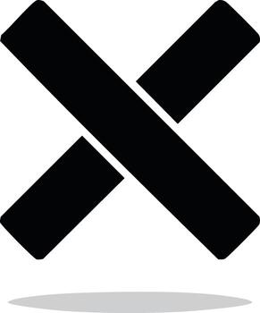 Black cross shape with rounded edges on white background vector