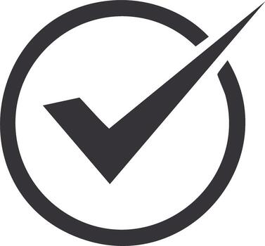Dark Check Mark in Circle Illustration for Approval or Validation Concept vector