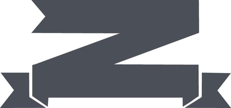 Folded gray ribbon banner icon with space for text. Flat design element for titles and headings vector