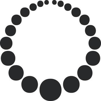 Abstract dark circles arranged in a circle shape on a white background for visual impact vector
