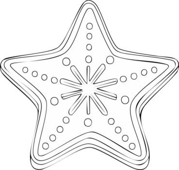 Navidad estrella Galleta contorno con decorativo modelo y pequeño círculos vector