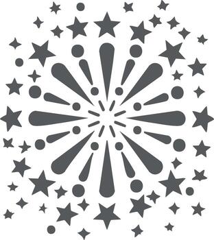 explotando festivo Fuegos artificiales monitor con estrellas y círculos gráfico vector