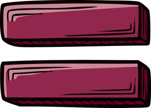 Illustrative Equal Symbol with Two Rectangular Blocks, Burgundy and Outlined vector