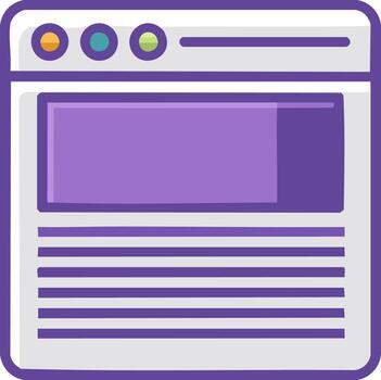 Modern Web Page Layout with Purple Elements and Colorful Controls Illustration vector