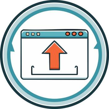 subir icono con circular flechas indicando datos transferir y Progreso vector